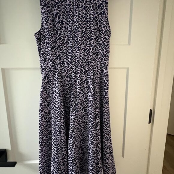 Banana Republic Dress- Blue/White Geometric Design- Size 0 - Picture 2 of 5